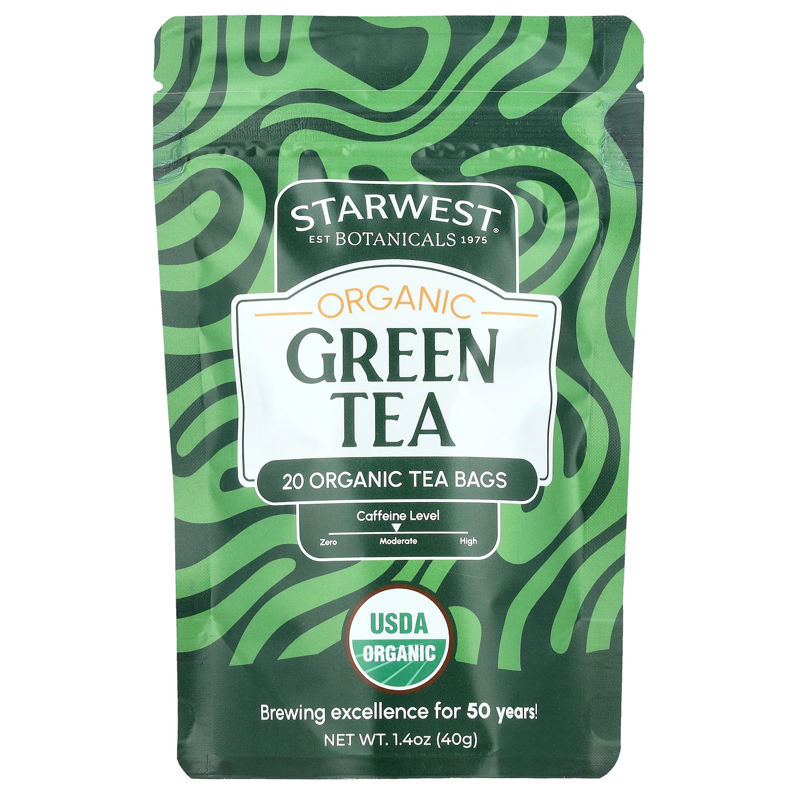 Organic Green Tea, 20 Tea Bags, 1.4 oz (40 g)
