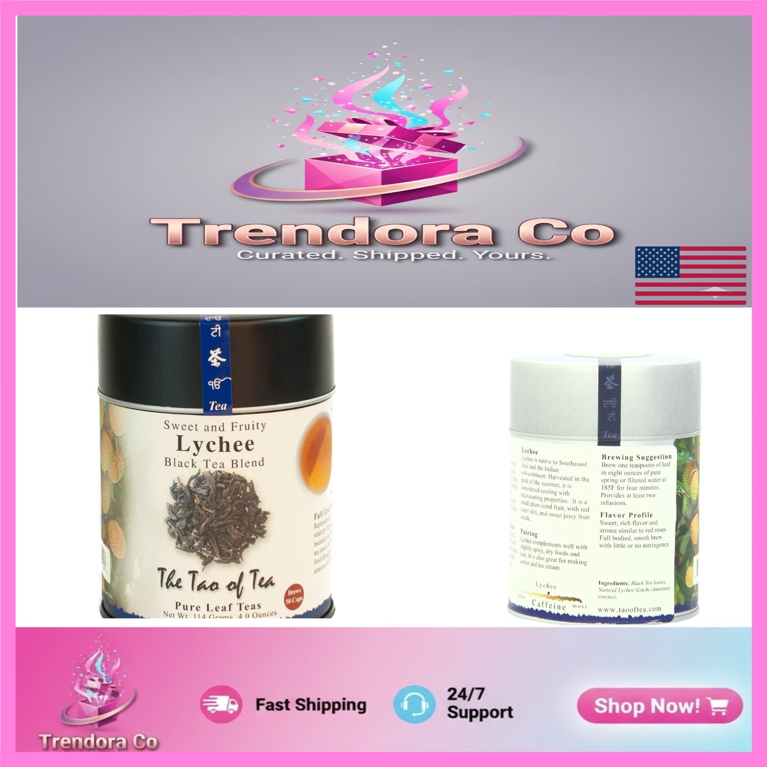 4 Ounce Loose Leaf Lychee Black Tea – Sweet, Fruity Blend with Health Benefits
