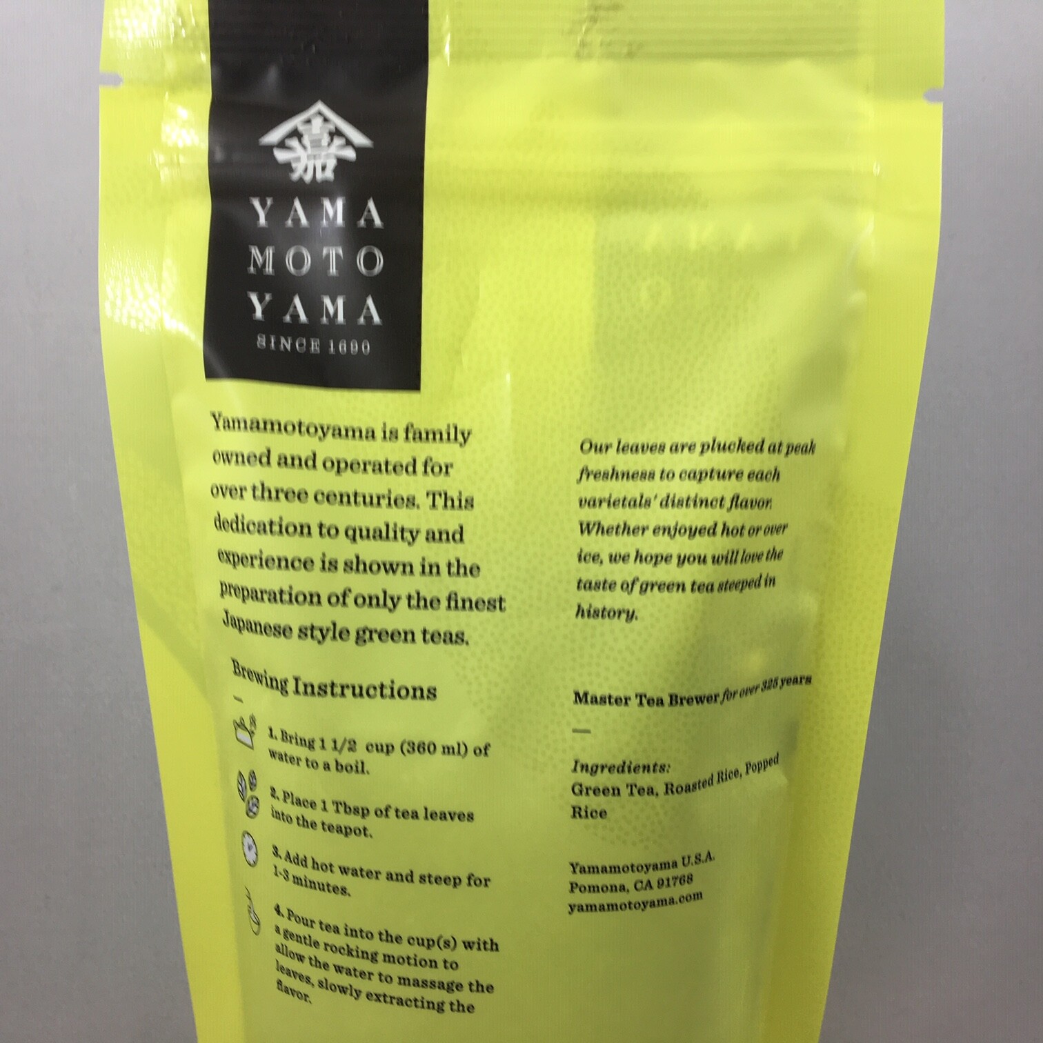 Japanese Yamamotoyama Genmaicha Green Tea with Roasted Rice & Sorghum Seed 5.3oz