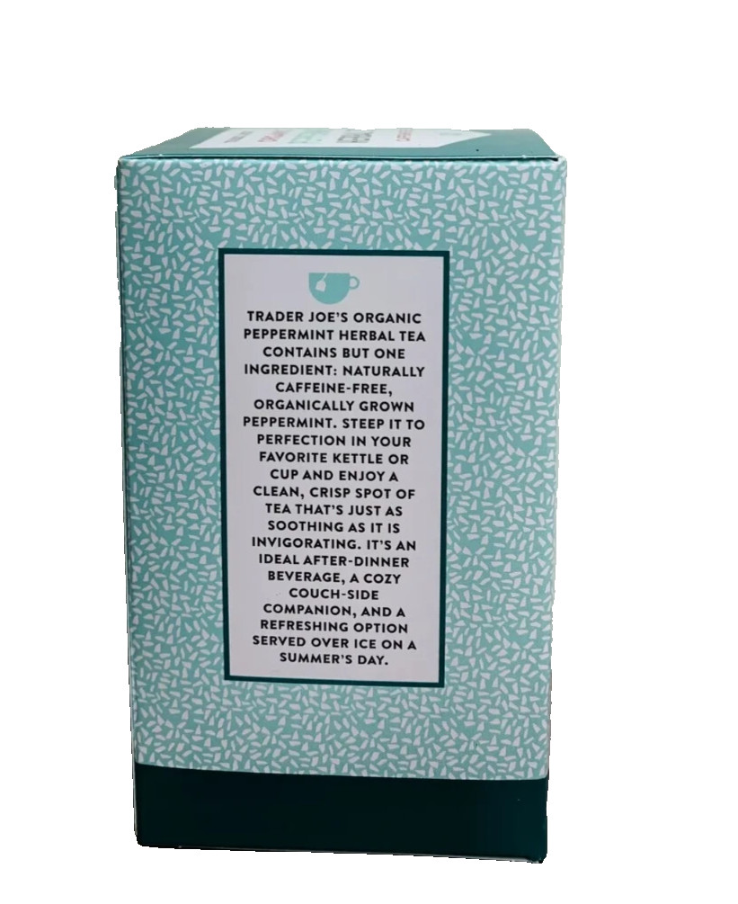 3 Pack Trader Joe’s Organic Peppermint Herbal Tea 20 Tea Bags Each, Total 60 ct