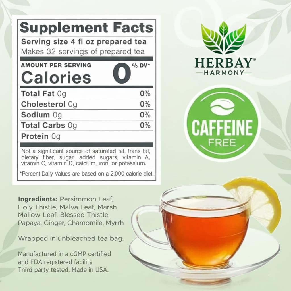 Organic Detox Tea – Caffeine-Free Digestive Blend, 24 Pack