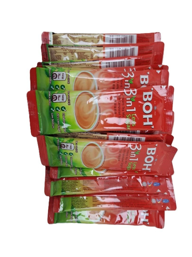 BOH 3‑in‑1 Less Sugar Instant Tea Mix – Low Sugar, Low Sodium, Cholesterol‑Free