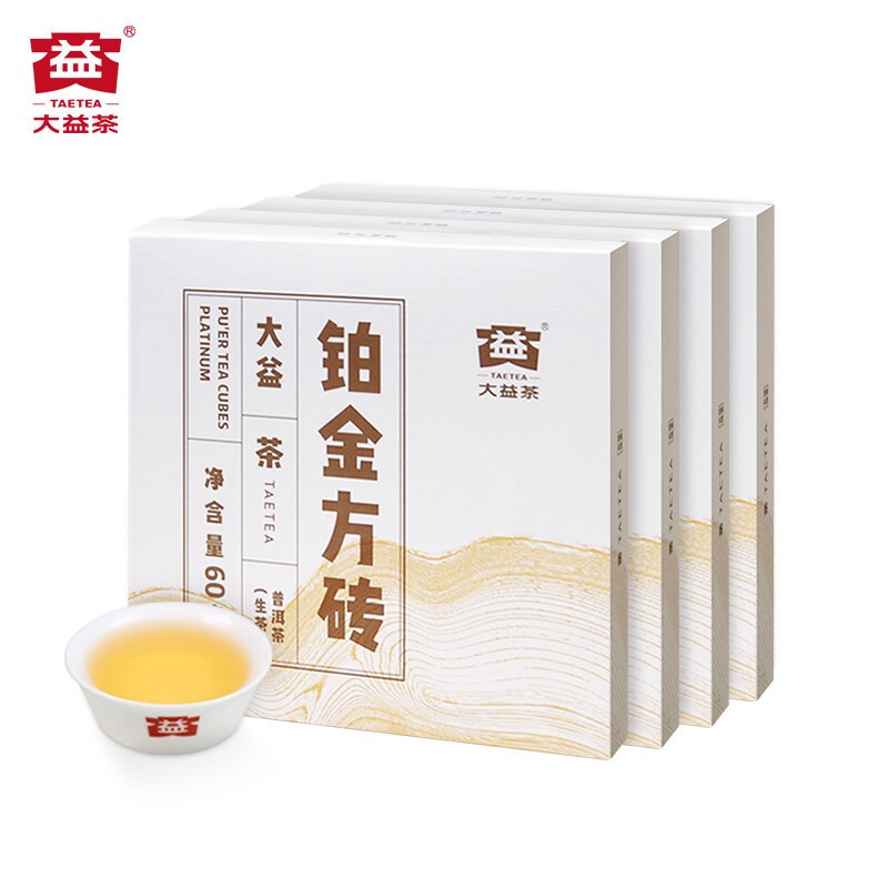 TAETEA Platinum Square Brick Pu-erh Tea Brick 240g Raw Pu’er Puer Dayi Shen Pure