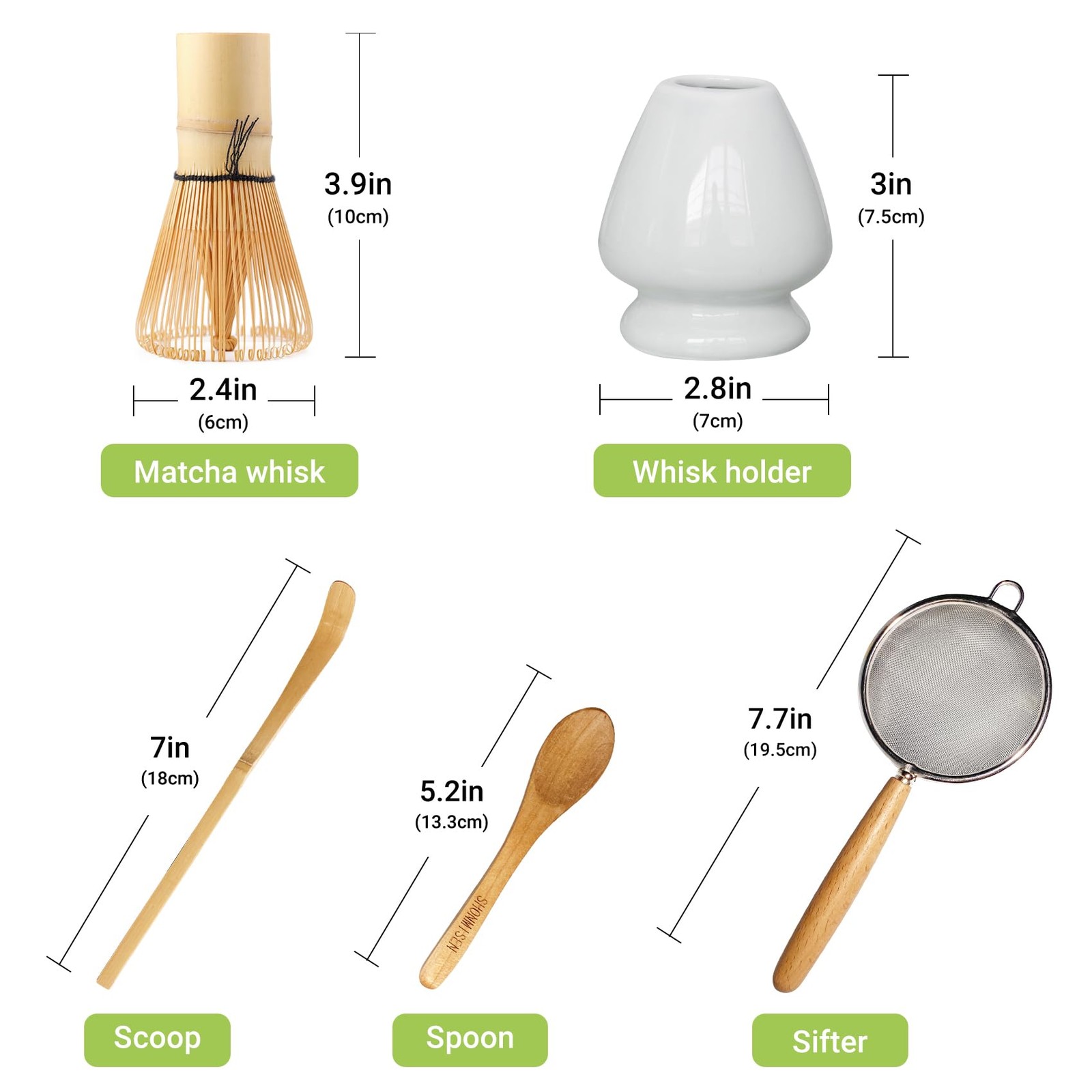 Bamboo Matcha Whisk Set – Matcha Whisk Traditional Scoop Tea Spoon
