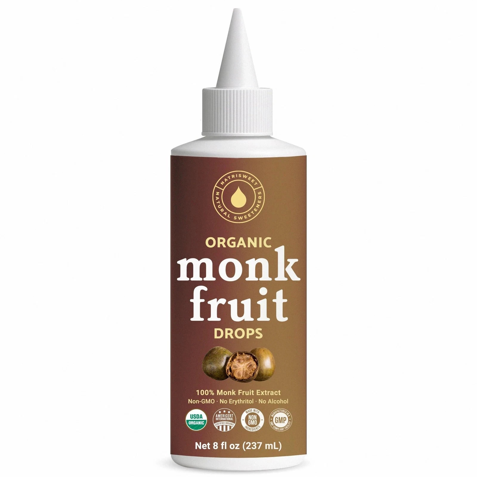 Organic Monk Fruit Liquid Sweetener Drops, 100% Pure Extract, Zero Sugar & No…