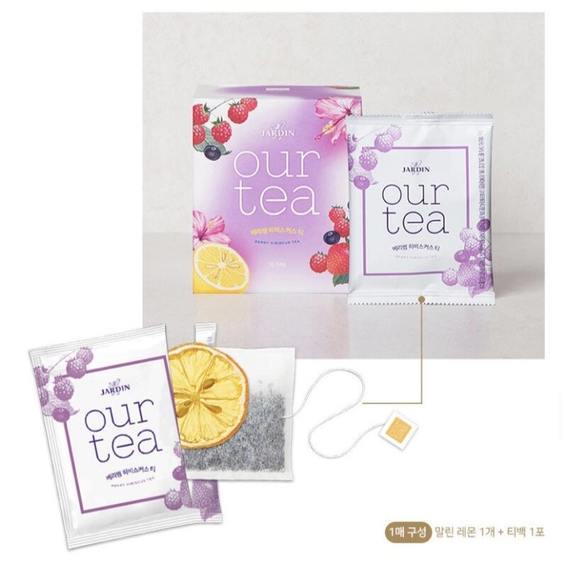 JARDIN OUR TEA BERRY & HIBISCUS TEA 5/10pcs Individually Packed Korean Tea bag