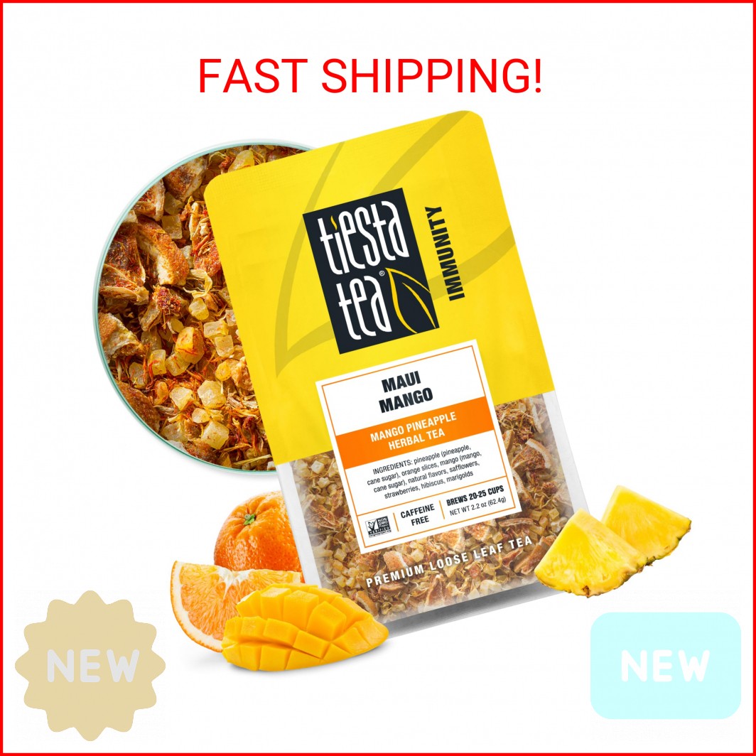 Tiesta Tea Maui Mango, Loose Leaf, Mango Pineapple Herbal Tea, Premium Non-Caffe