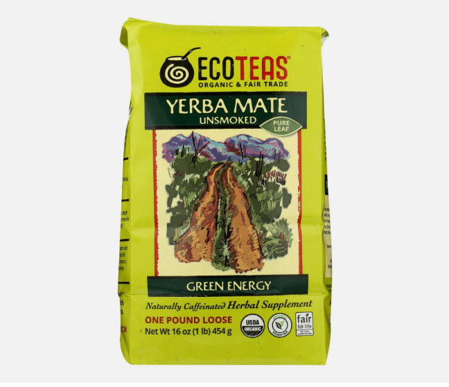 Ecoteas Organic Unsmoked Yerba Mate Tea Loose Leaf 1lb Pack of 6 Fair Trade