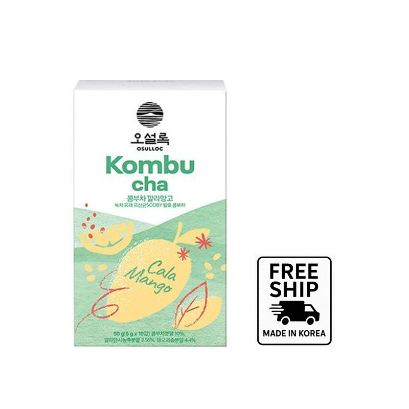OSULLOC Kombucha Calamango 10 Sticks – Korean Sparkling Tea Drink | Low Cal