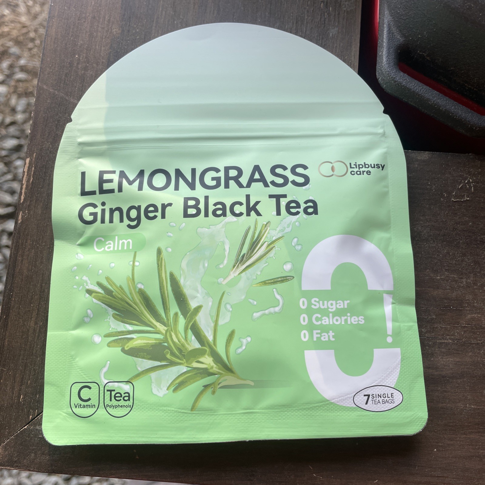 Lemongrass Ginger Black Tea 7 Tea Bags 100% Natural Herbal Tea
