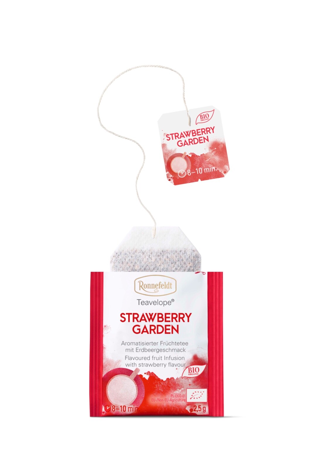 Ronnefeldt Teavelope® Strawberry Garden. 25 tea bags. Caff free. Made in Germany