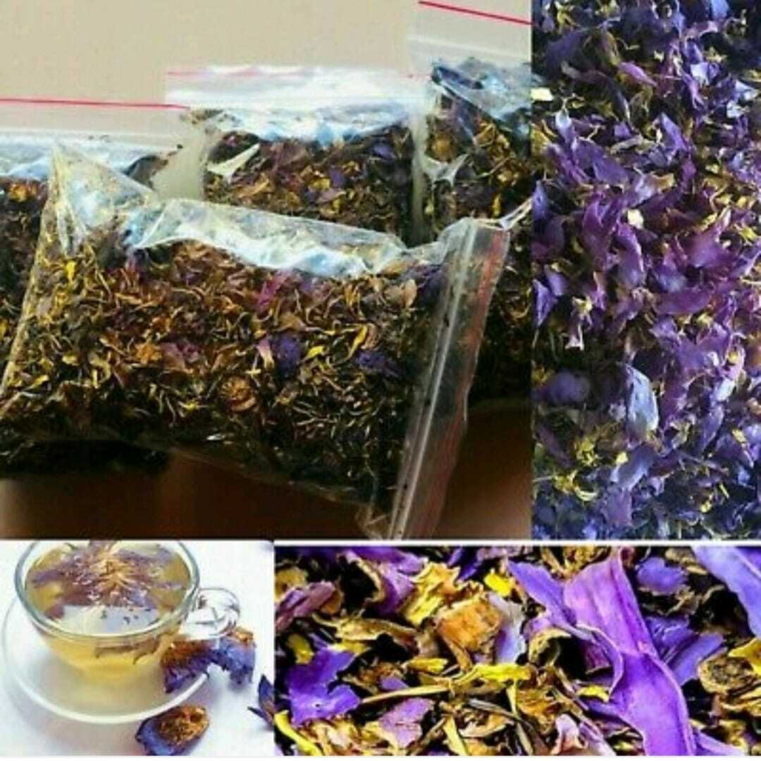 Natural Organic Dried Blue Lotus Nymphaea Caerulea Flower 100% Herbal Tea 50g.