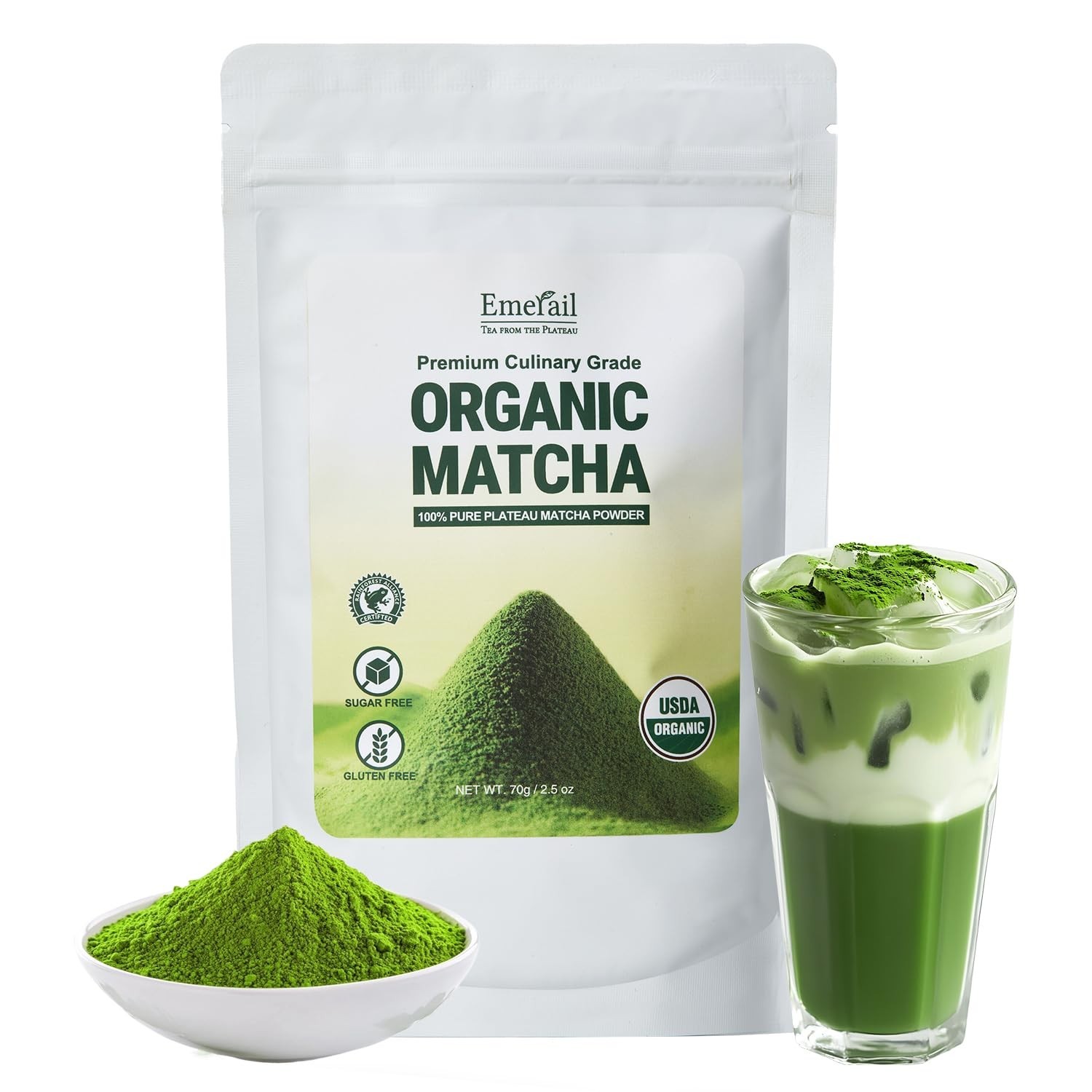Emerail Organic Premium Culinary Grade Matcha Powder – 2.5oz – 06/30/26