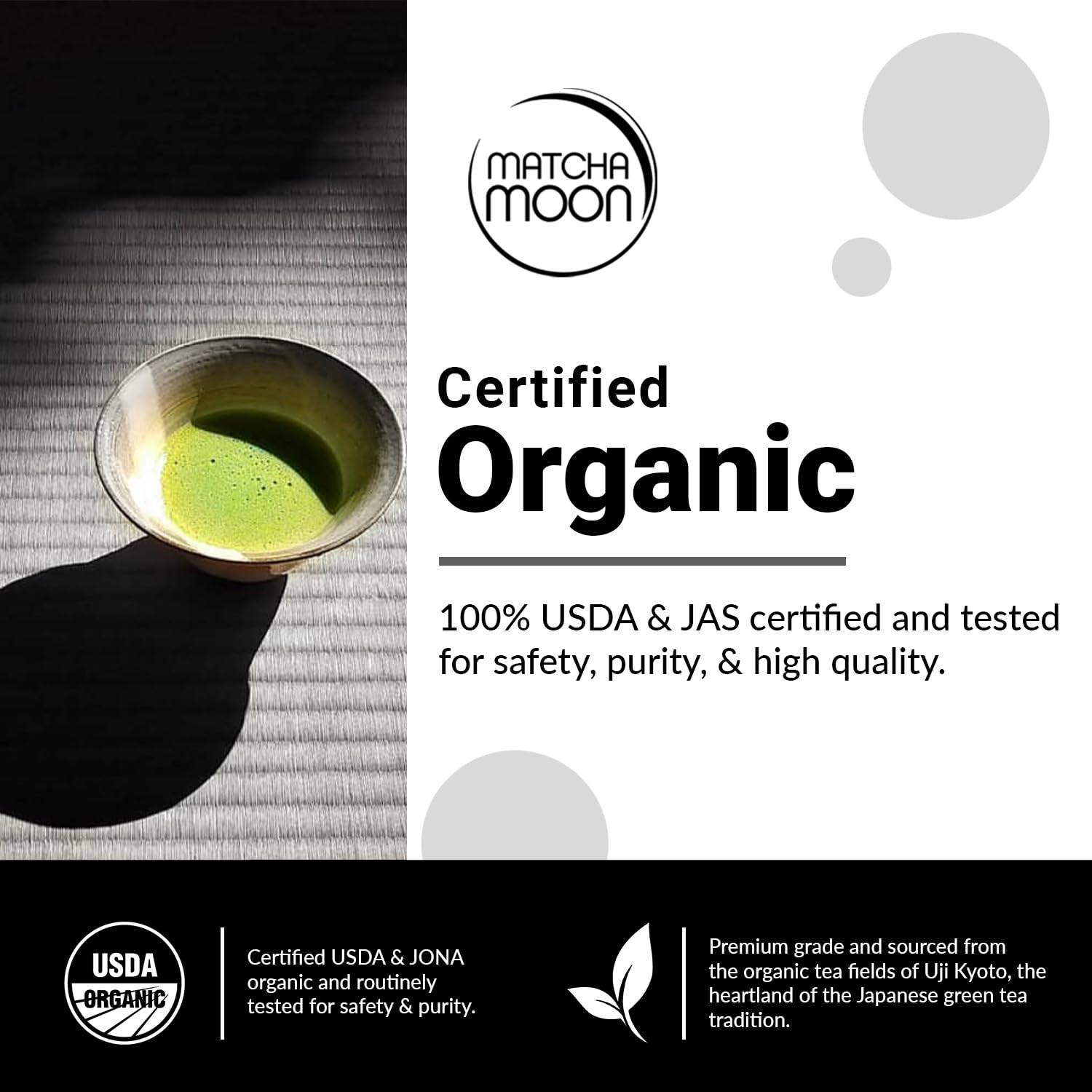 Premium Organic Matcha Powder – Ceremonial Grade from Uji Kyoto – 100G Tin