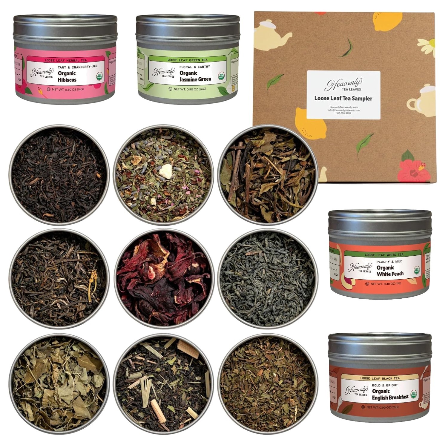 Organic Loose Leaf Tea Sampler | Variety Pack//