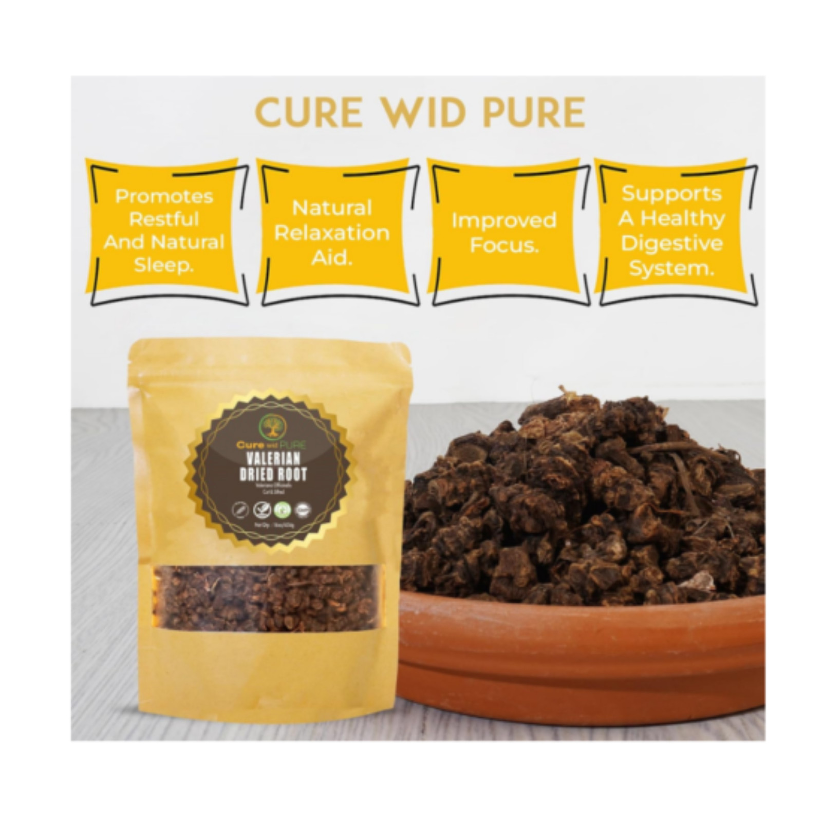 Organic Valerian Root Tea Cut, Sifted & Non-Irradiated Resealable 16oz