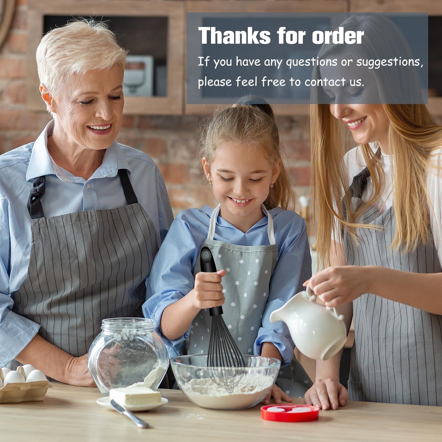 OYV Dishwasher Safe Silicone Whisk, Sealed 3×12in, Premium(Black Pack)