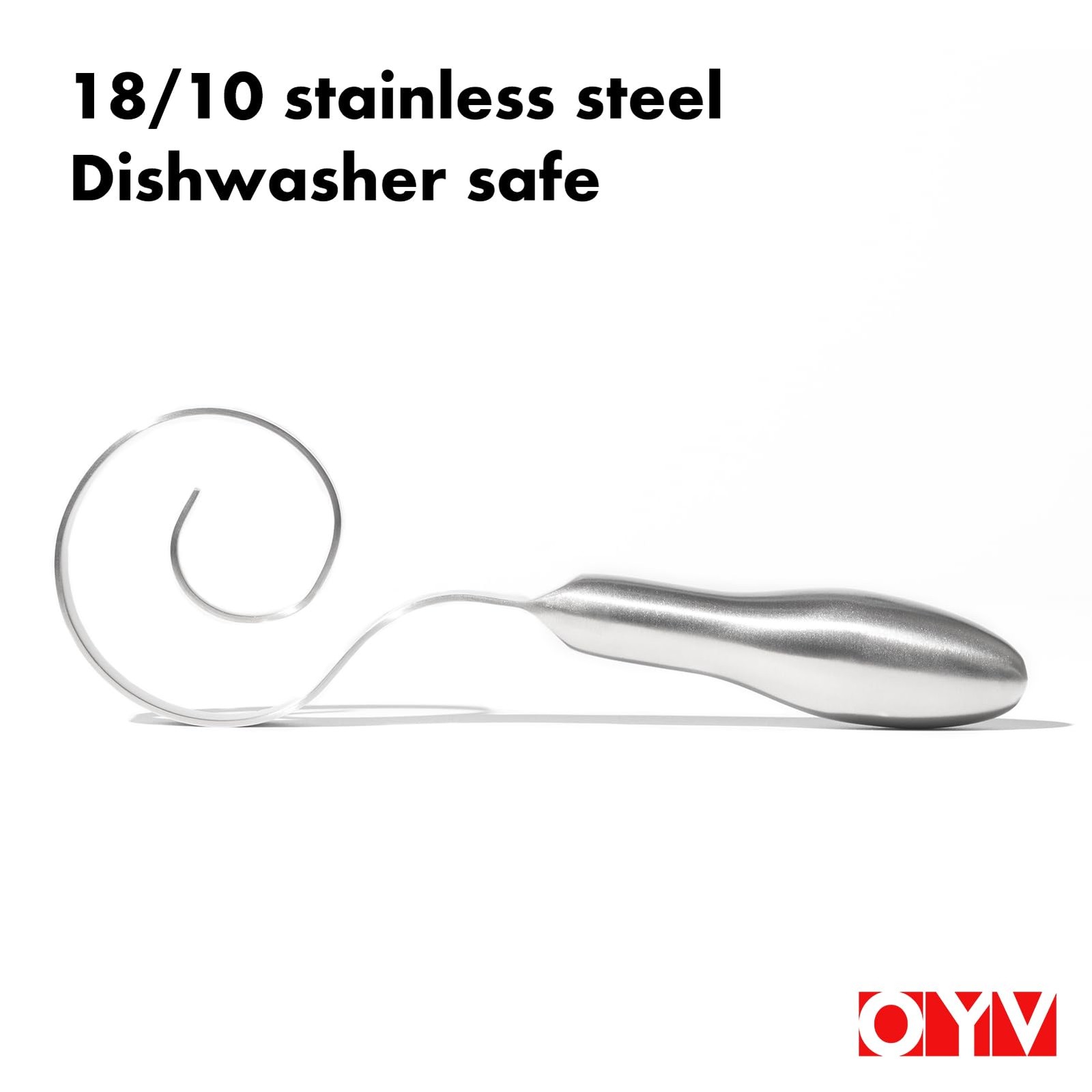 OYV Seamless Dough Whisk, 18/10 Stainless Steel 9-inch, Platinum Silver
