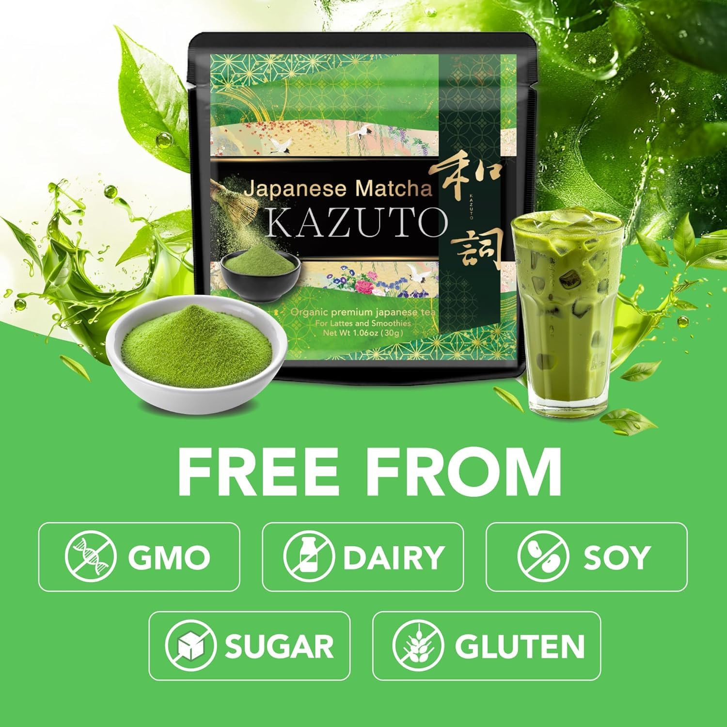 Kazuto Classic Ceremonial Grade Matcha Green Tea Powder (1.06Oz, Classic)