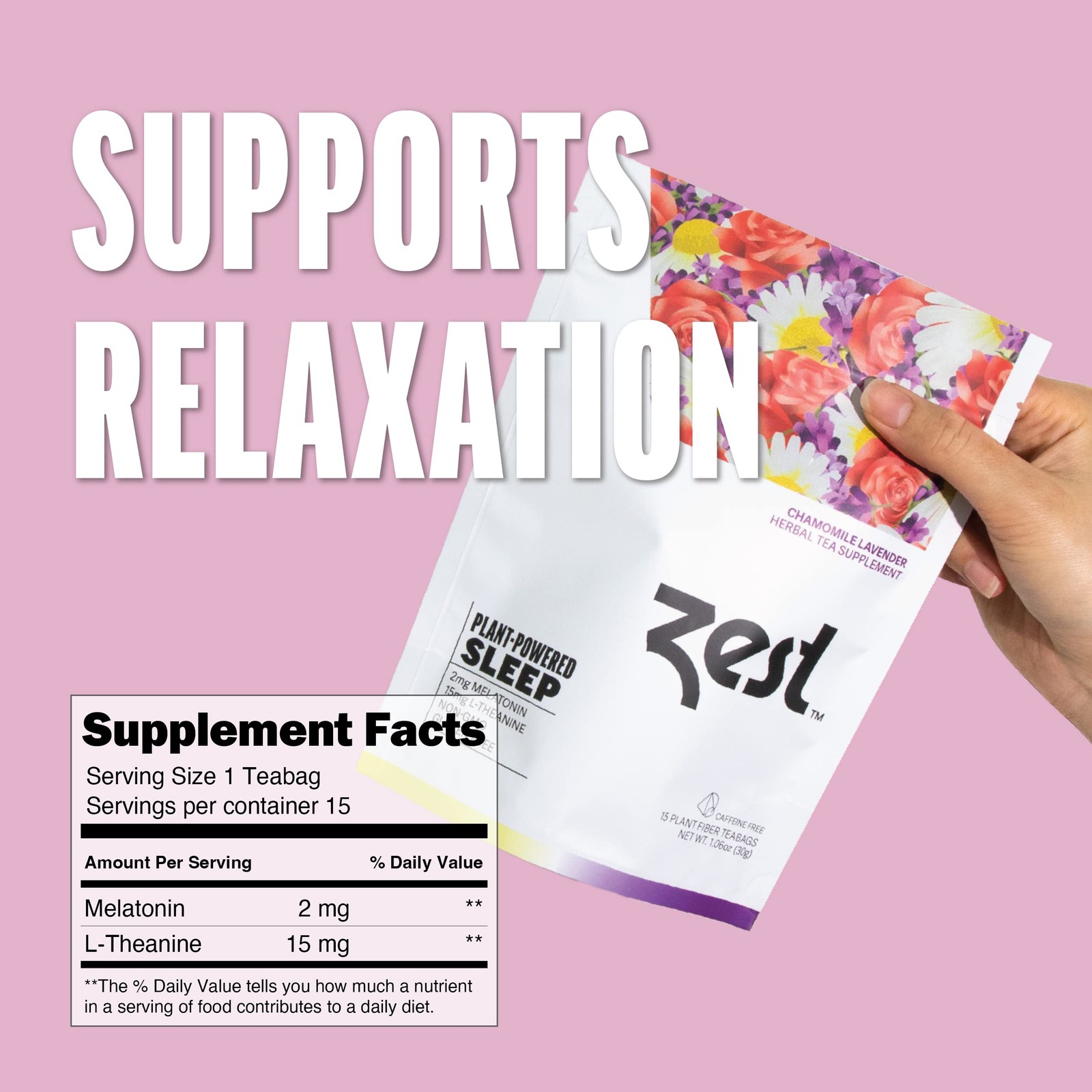 Zest Sleep Tea – 2mg Melatonin Tea for Sleep – Chamomile Lavender Herbal Blen…