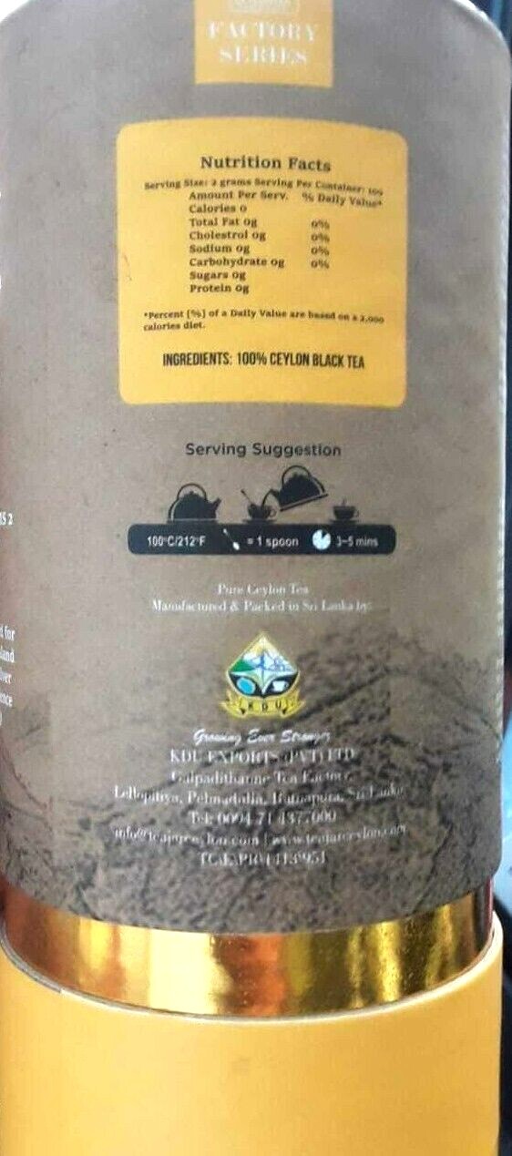GALPADITHENNE TEA Factory OP1 Single Origin Factory Fresh Teas 125G Loose Tea