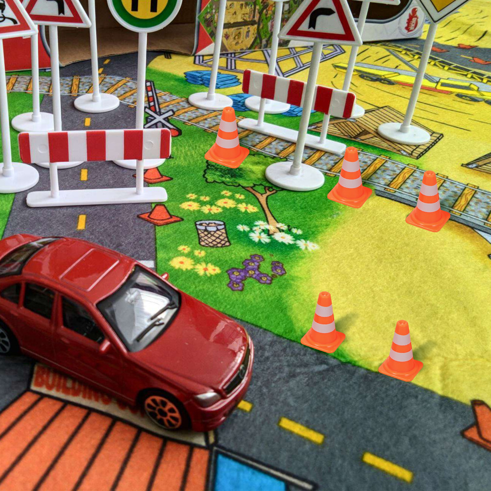 road cones mini Miniature Traffic Toys Construction Toys Model