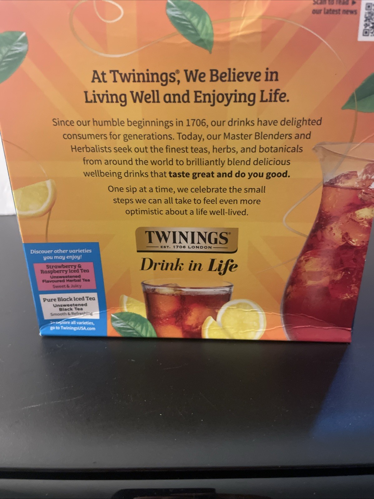 Twinings Lemon Flavored Black Iced Tea Bags – 72 Count