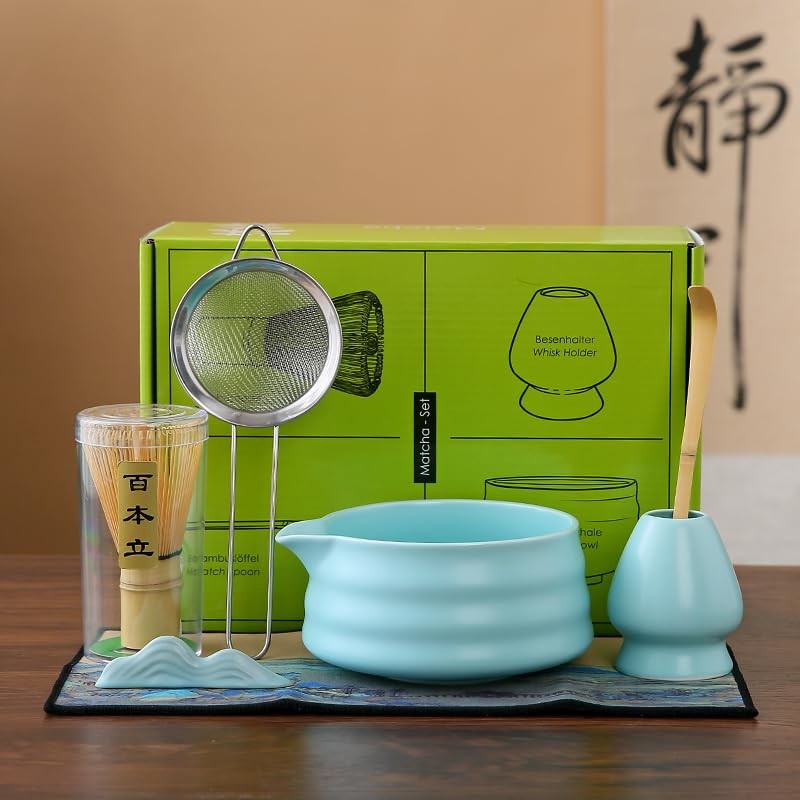 XhiGeUFG Matcha Set Matcha Whisk Matcha Bowl With Water Ladle Matcha Whisk Ho…