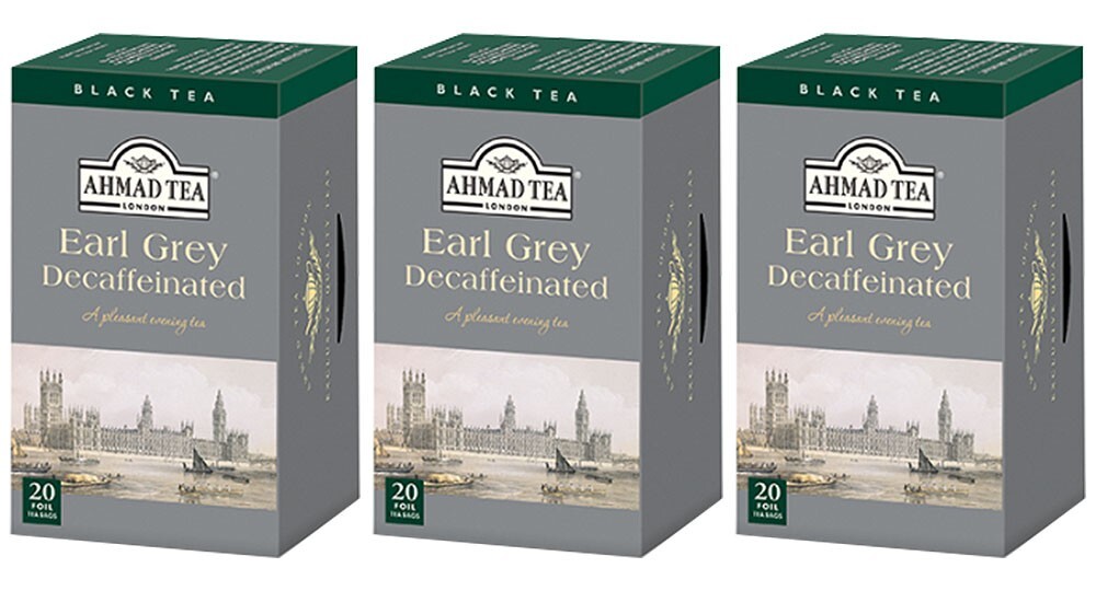 Pack of 3 – Ahmad Decaffeinated Earl Grey Black Tea 20ct – a total of 60 bags