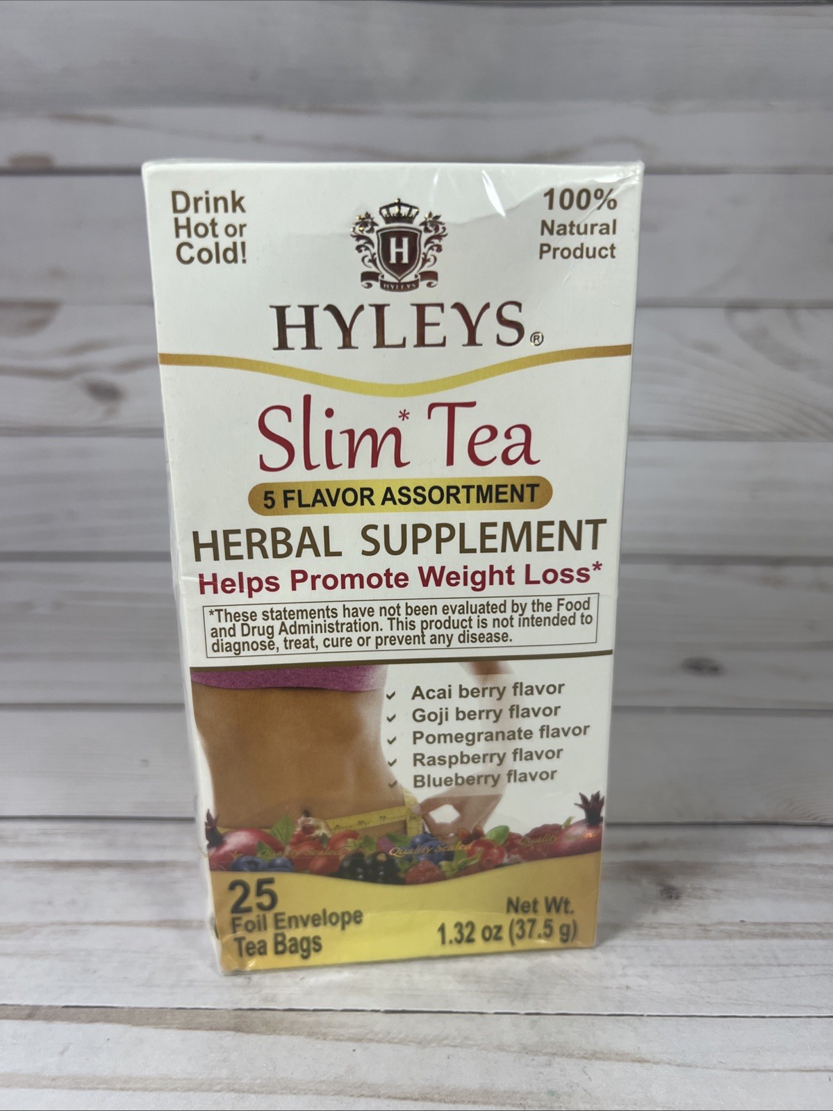 Hyleys Slim Tea 5 Flavor Assortment 25 Tea Bags Help Promote Weight Loss 4/27
