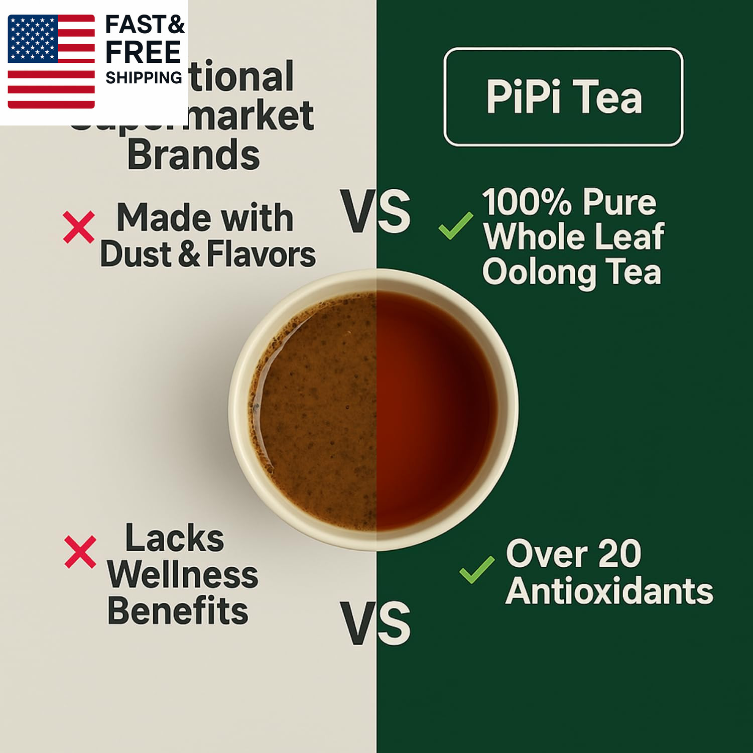 Organic Oolong Tea Bags – Whole Leaf, 20 Bags (4G Each) – Cortisol & Calming Te