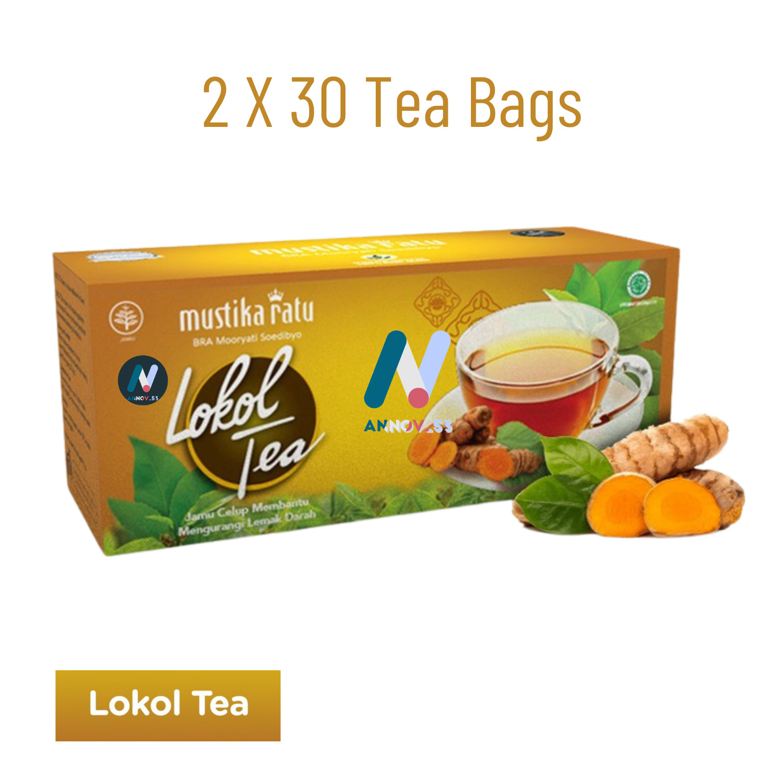MUSTIKA RATU Lokol Tea Herbal Turmeric Curcumin Lower Cholesterol Healthy 2Pax