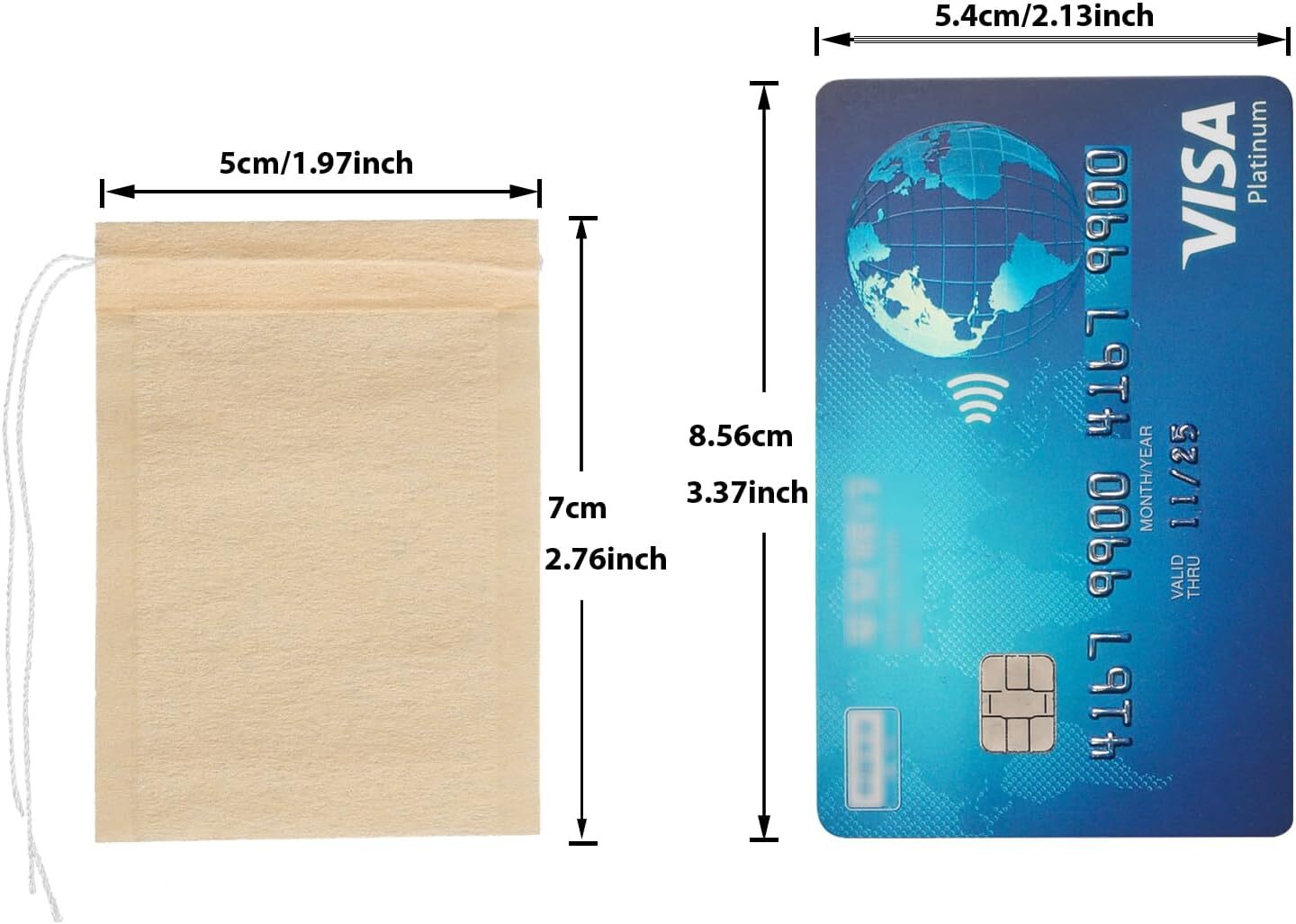 100pcs Disposable Tea Bags for Loose Tea Small Empty Tea Bag with Wood Pulp Mate
