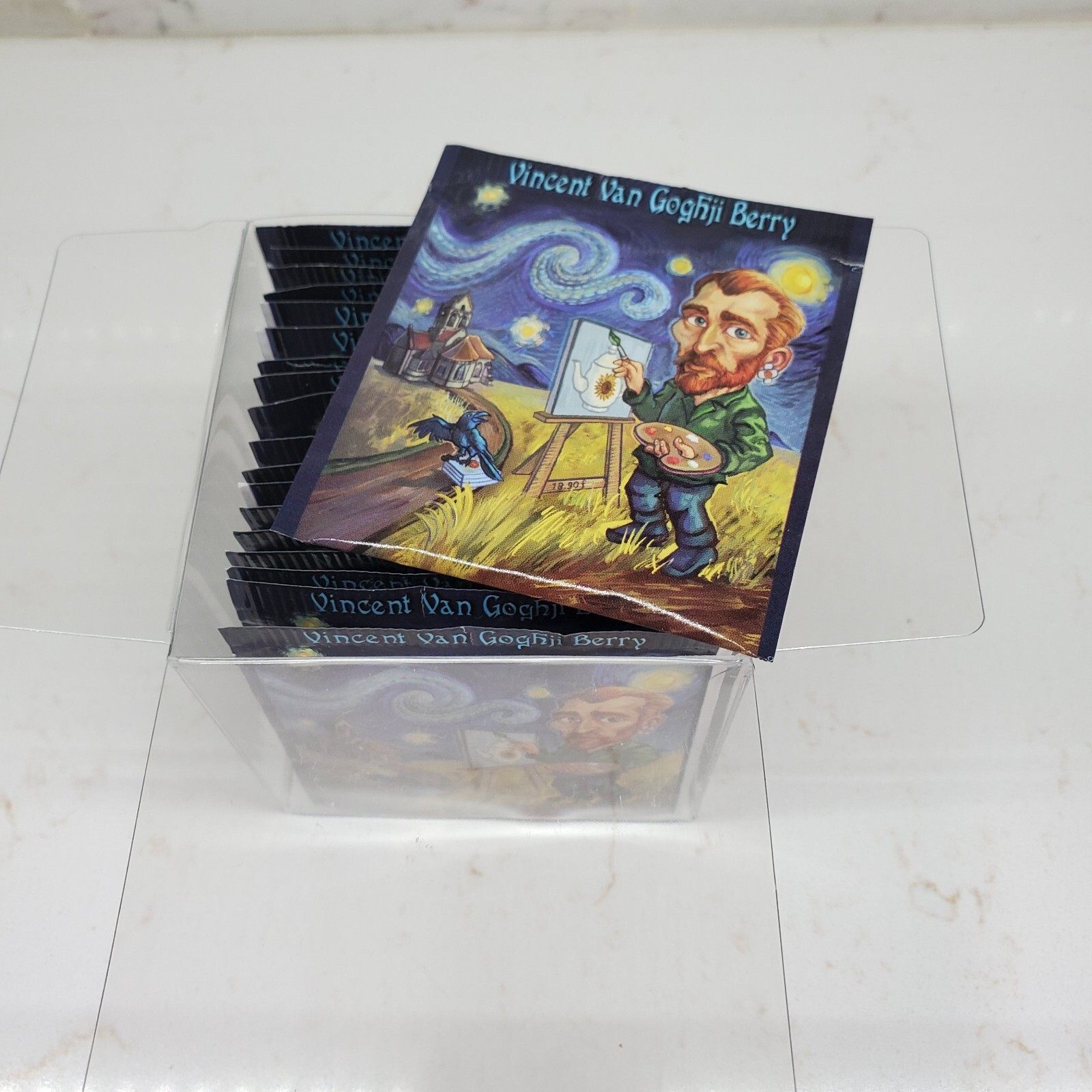 Vincent Van Goghji Berry Tea Bags in Clear Cube The Tea Book Best by 11/26