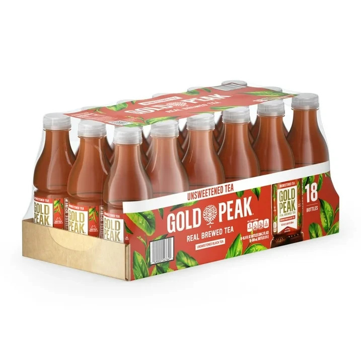 Gold Peak Unsweetened Tea 16.9 fl oz Bottles, 18 Pack – Ready to Drink.