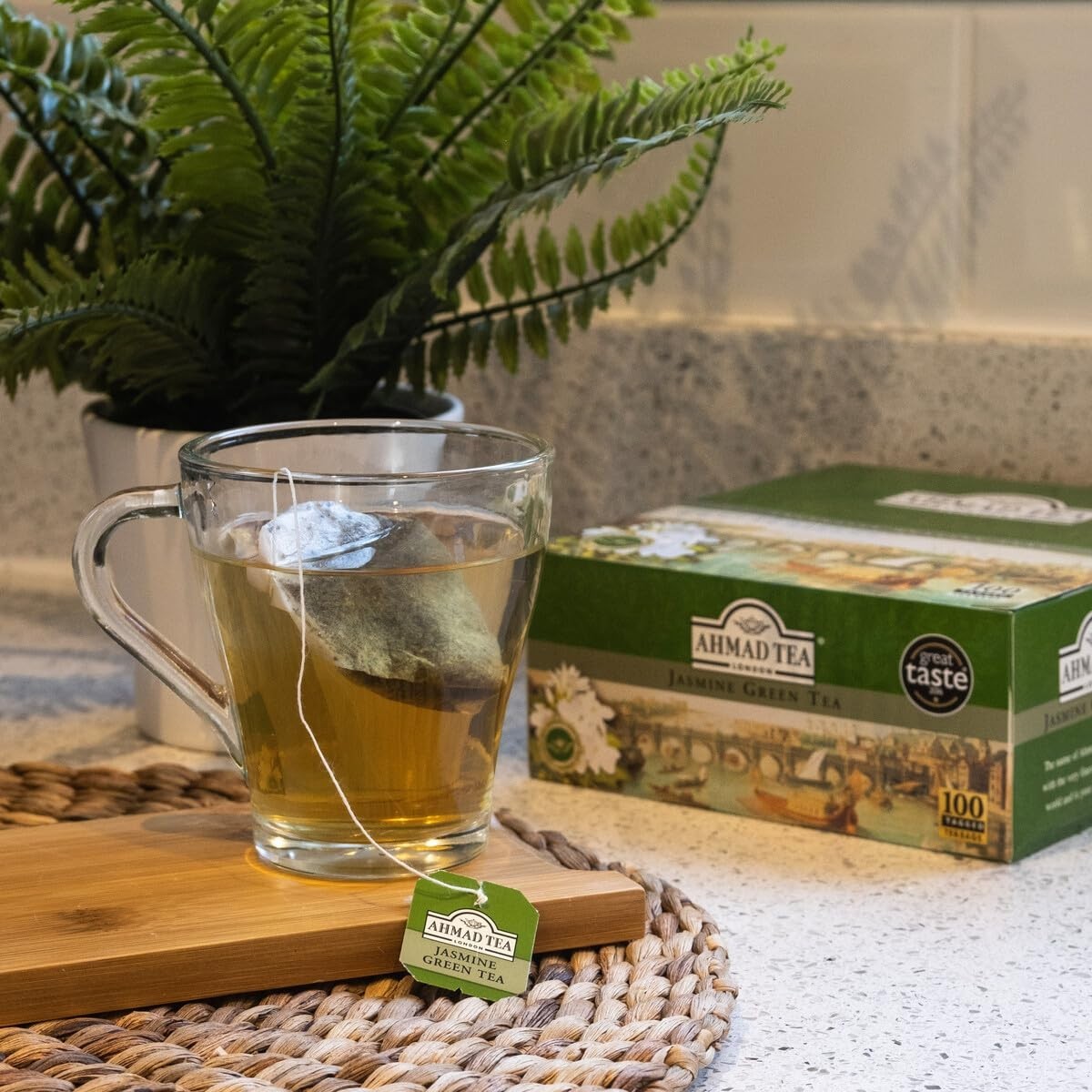 Jasmine Green Tea 100 Count Teabags with Antioxidant Properties Sugar Free