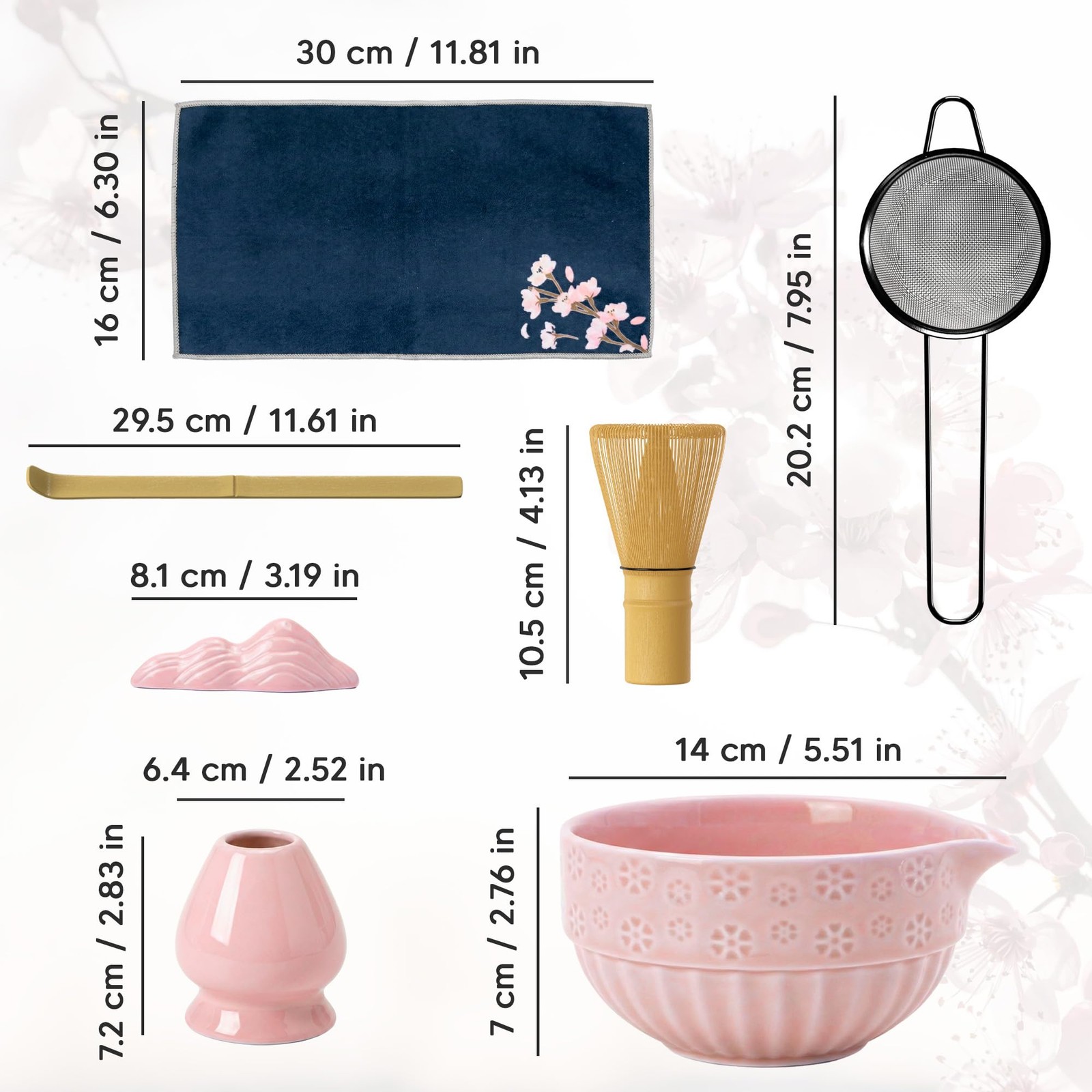 Matcha Whisk Set, Ceramic & Pink Matcha Set with Bowl, Bamboo Whisk, Scoop, S…