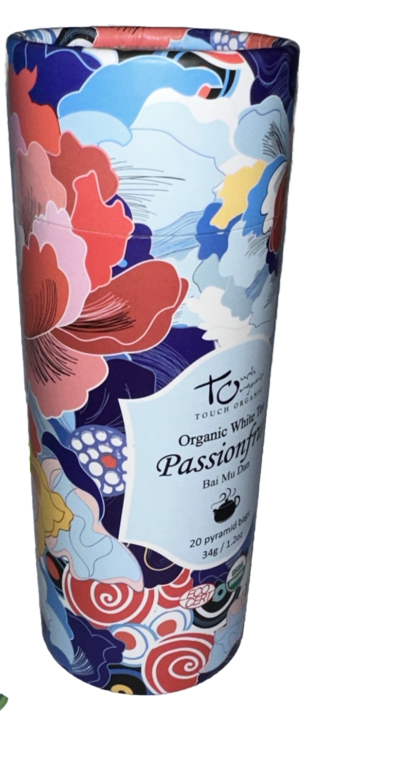 Touch Organic WHITE TEA 🫖PASSION FRUIT ‘BAI MU DAN’ 20Pyramid Bags USDA ORGANIC