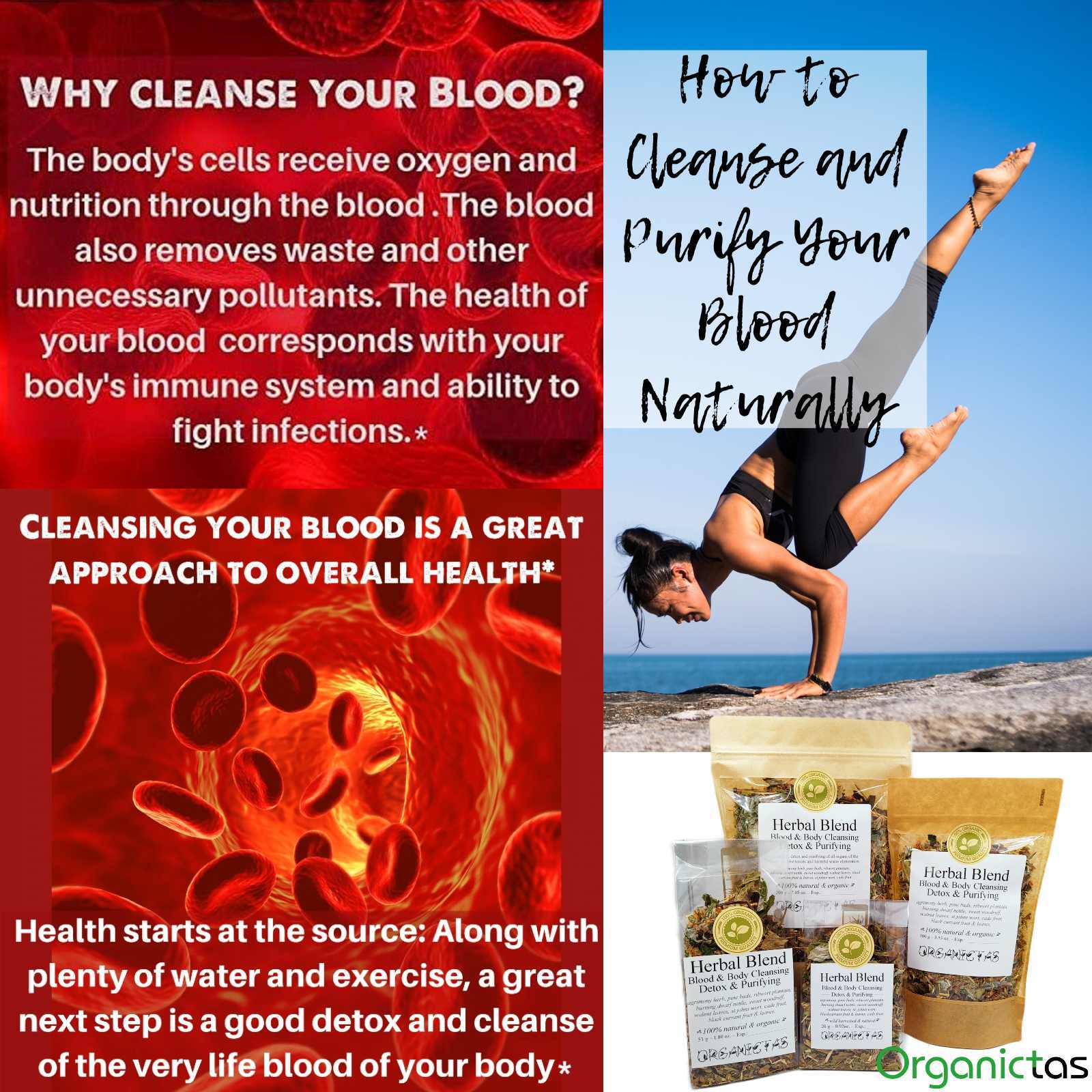 Organic Tea Blend with 10 Herbs for Body & Blood Detox, Cleanse and Purifying