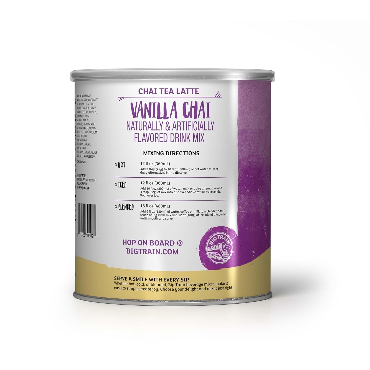 Low Caffeine Vanilla Chai Tea Mix – 30.4 Ounce Can for All-Day Indulgence