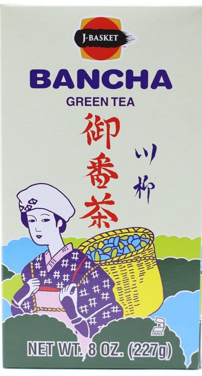 J-Basket Bancha Green Tea 8-Ounce Boxes Pack of 4