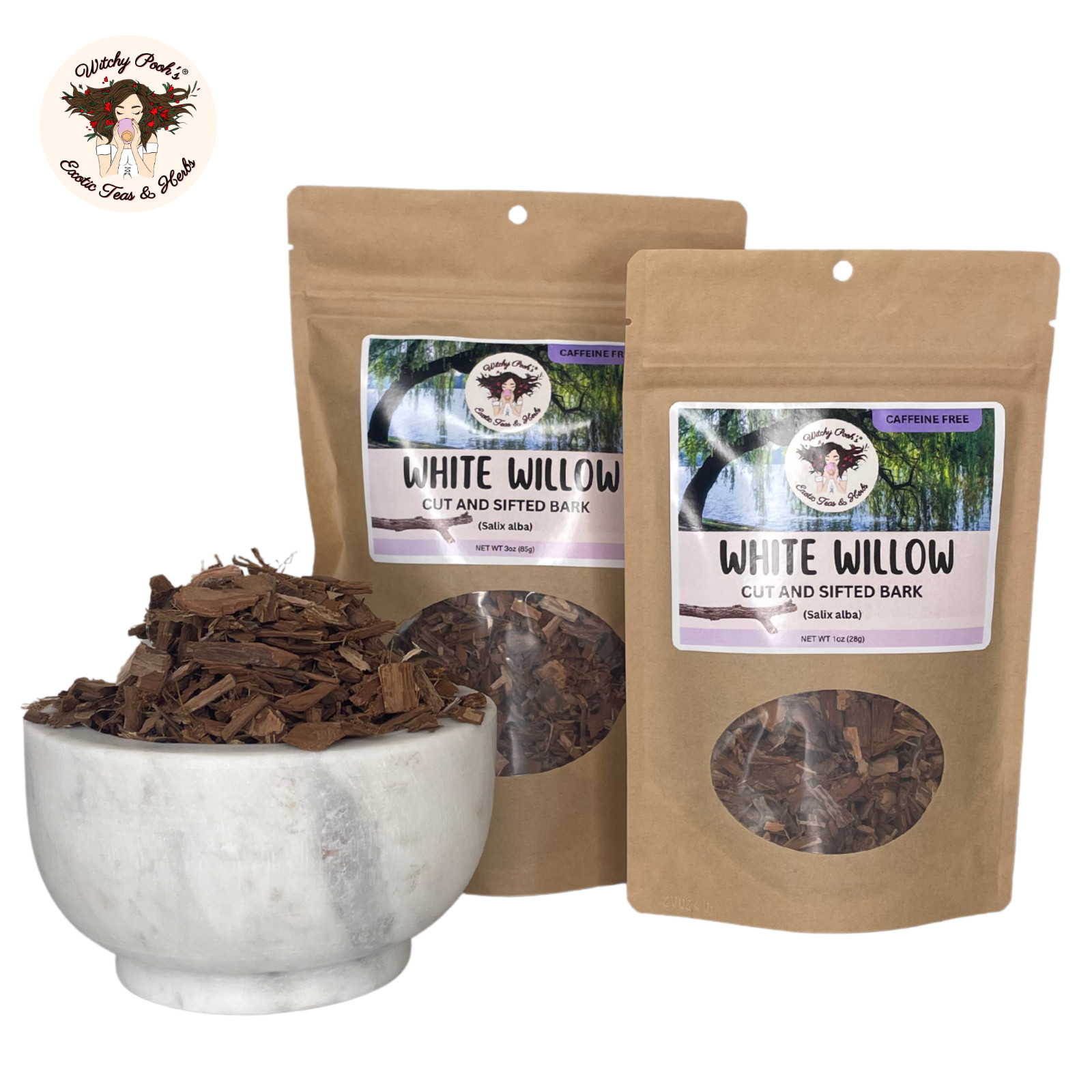 Witchy Pooh’s White Willow Tea – Cut and Sifted Bark, Caffeine Free