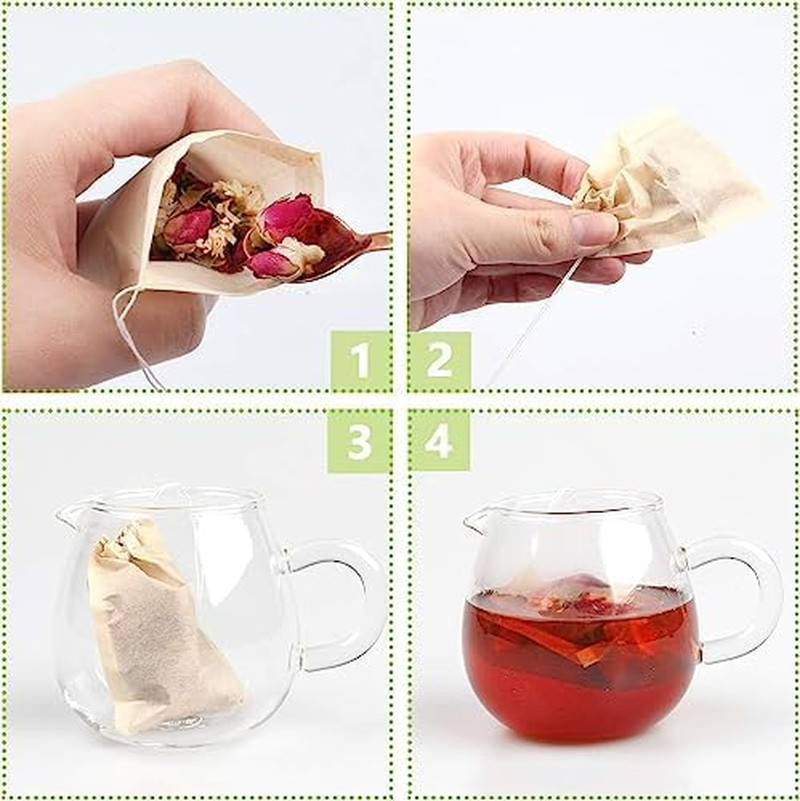 300Pcs Disposable Tea Bags for Loose Leaf Tea, Empty Tea Bags for Loose Tea, 100