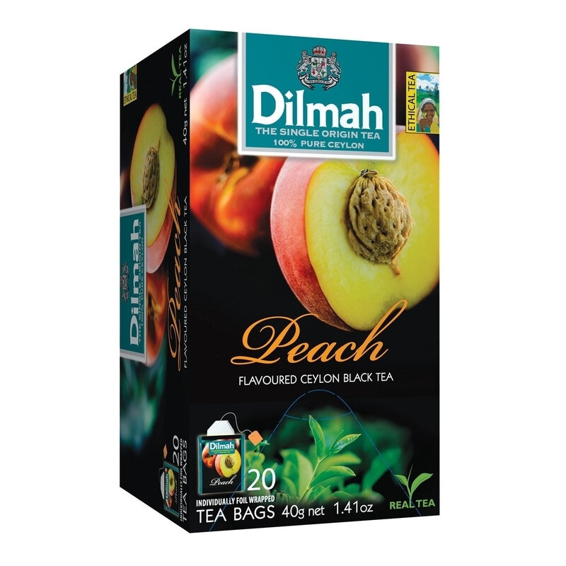 Dilmah Peach Flavoured Black Tea – 20 Tea Bags