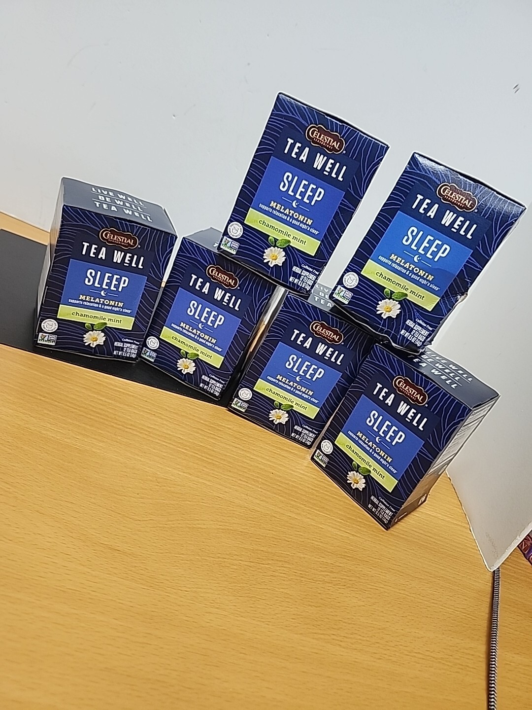 (6) Sleep, Melatonin, Chamomile Mint, Caffeine Free, 12 Tea Bags, 0.04 oz 1.2 g