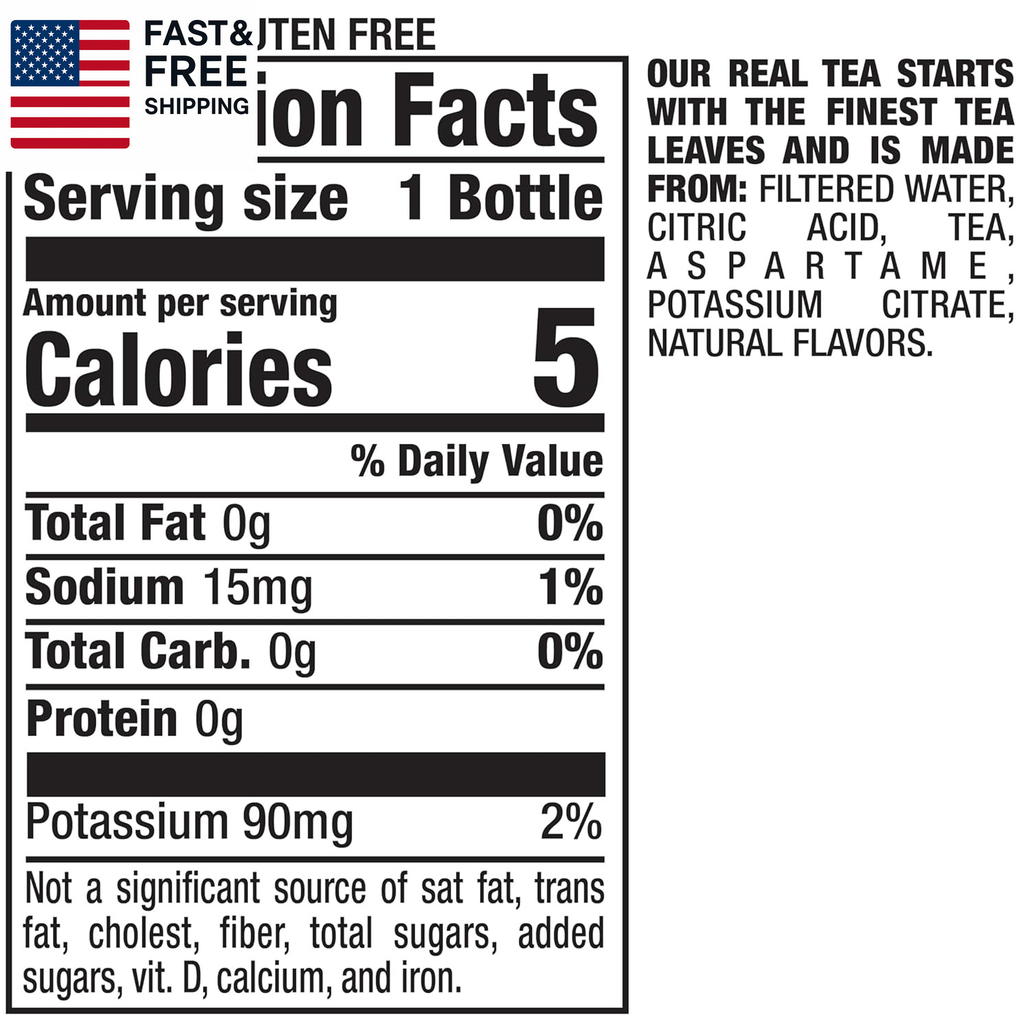 Zero Sugar Lemon Iced Tea, 16 Fl Oz, Pack of 12