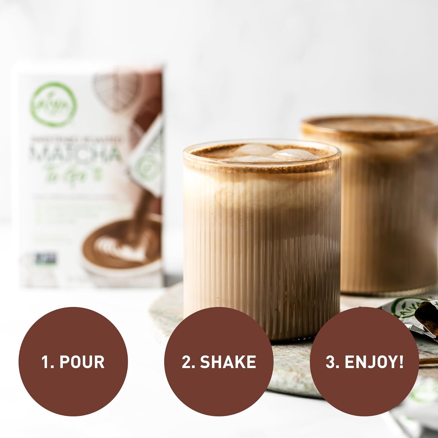 Aiya Japanese Sweetened Roasted Matcha To Go Sticks – Hojicha- 8 Count