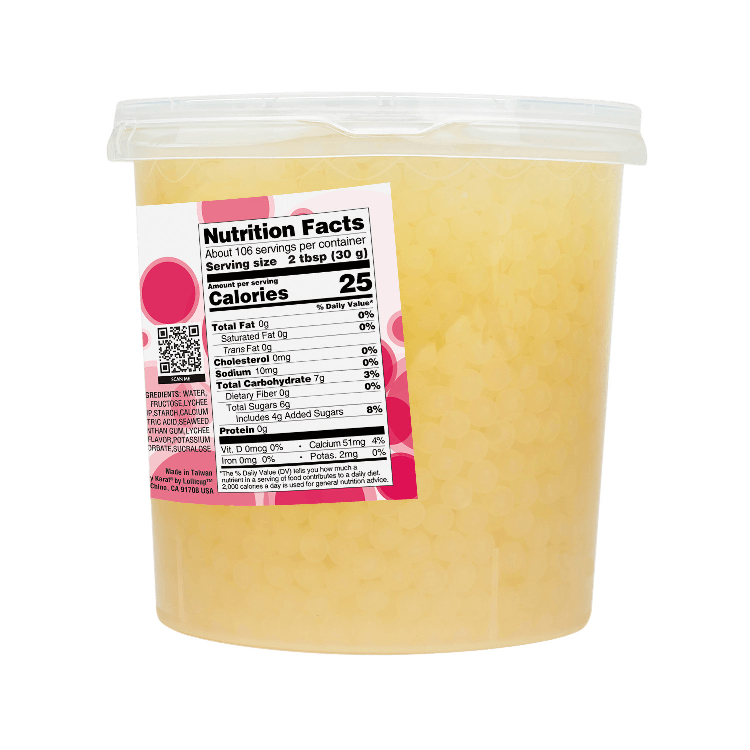 Tea Zone Lychee Popping Pearls/Bursting/Popping Boba(B2050, 7 lbs) for Boba Tea