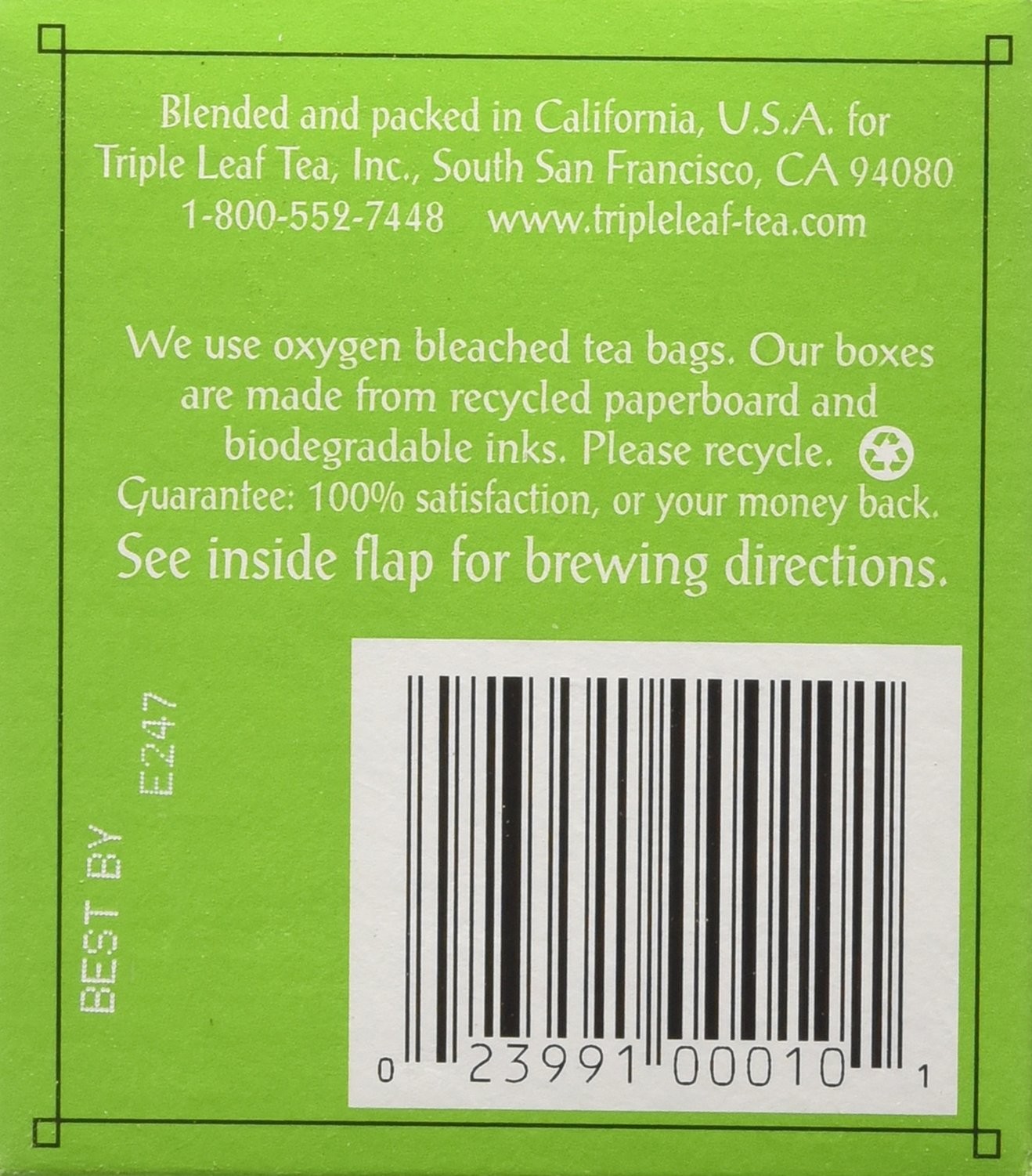 Triple Leaf Teas – Dieter’s Green Herbal Tea, 20 bag