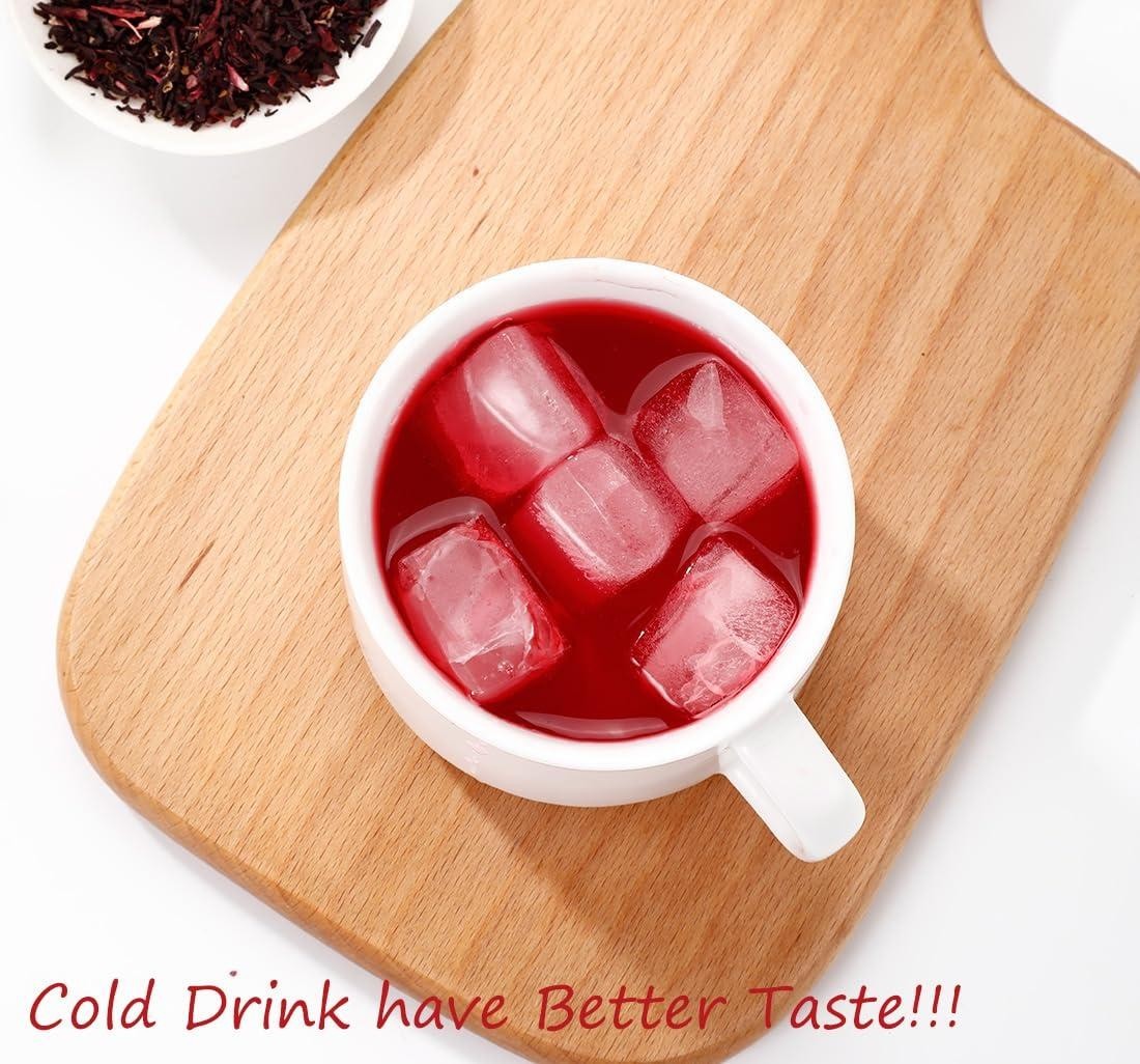 Premium Hibiscus Tea Bags 100 Ct – Pure Dried Flower Caffeine Free Natural Tea..